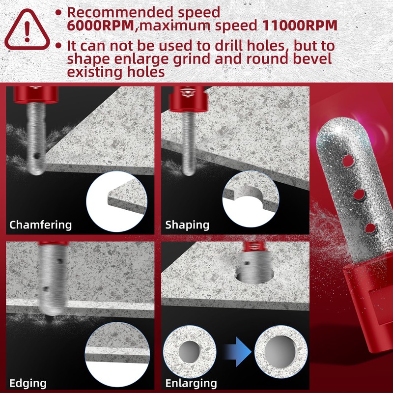 Diamond Finger Mill Bit Diameter 8 mm x M14 Thread