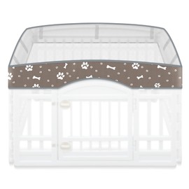 SilTriangle Dog Playpen Mesh Top Lid Fits for 36 Inch 4 Panels Regular Square Plastic Exercise Pet Pen, Dog Crate Pad Puppy Play Pen Covers, Cover Only, Fence Not Included(Gray)