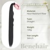 Benehair Long Straight Ponytail Hairpiece, Synthetic Hair Extensions, Braid Ponytail