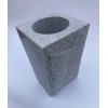 Granite Memorial Vase Tapered 6"x6"x10" Gray