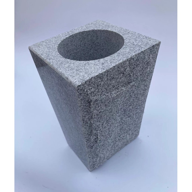 Granite Memorial Vase Tapered 6"x6"x10" Gray