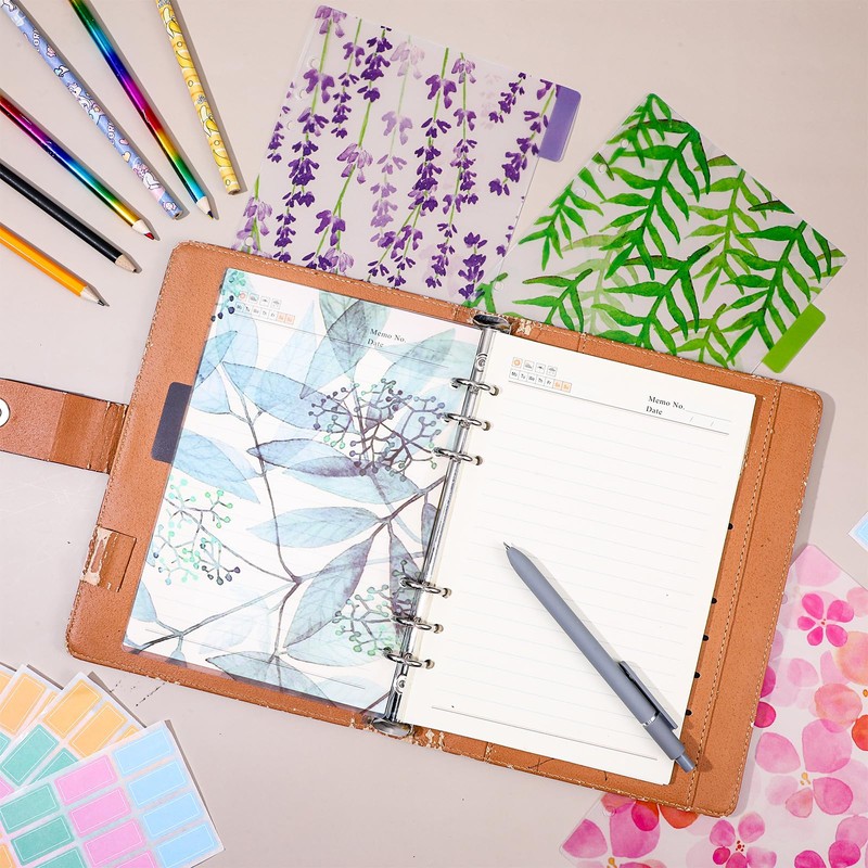 12 PCS Binder Index Dividers, A5 Floral Planner Binder Dividers