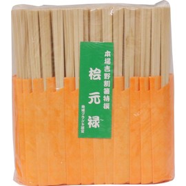 吉井 商事 "Commercial" 割ri箸 桧 元禄 Orange Chopsticks Bag 3-Pack, 100 Pairs 21 cm YOS – 042 