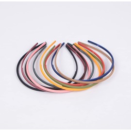 10 diademas de plástico fino de 5 mm con dientes de peine para mujeres y niñas, diademas llanas de plástico a granel en 10 colores diferentes para diademas arcoíris DIY
