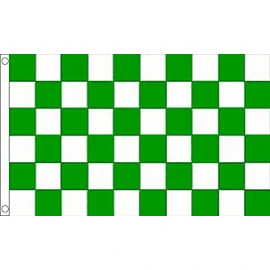 Green and White Check Flag 5ft x 3ft