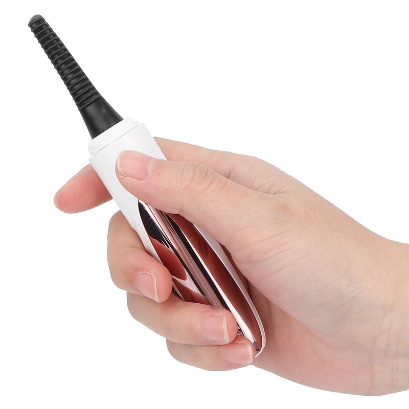 Heated Eyelash Curler Rechargeable Silicone Brush Head Portable Electric Eyelash
