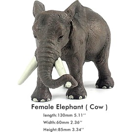 FUNSHOWCASE African Jungle Animals Toy Elephants Figure Realistic Plastic Figurine Playset Lot 3-Piece
