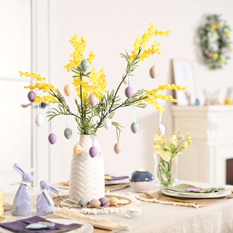 Valery Madelyn 18pcs Easter Egg Decoration Tree Ornaments Set, 4CM