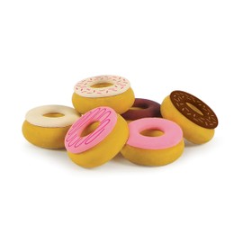 Genuine Fred Sweet Mistakes Donut Erasers, Set of 6, Vanilla Scented, Fun for School, Home, or Office