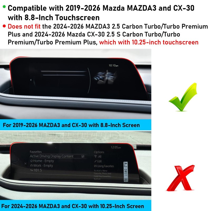 TTCR-II Compatible with MAZDA3 Screen Protector Matte 2019-2024 2025 2026