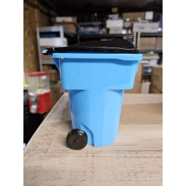 Rehrig Mini Waste Management Trash Cart Light Blue/black Lid