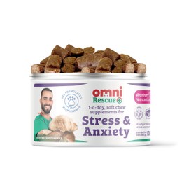 Omni Dog Anxiety Relief Supplement - Dragons’ Den Winners, One-a-Day Supplements for Dogs, Aids Stress and Anxiety with L-Tryptophan L-Theanine for Calming, 30 Servings, Small Dog 0-15Kg