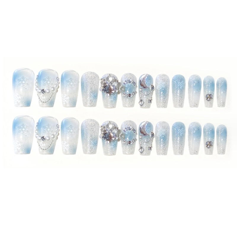 HAPVITAL 24-Piece Set, Nail Tips, Press-On Nails, Popular, 3D, Handmade
