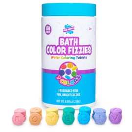 Tub Works® Bath Color Fizzies, 150 Count | Nontoxic & Fragrance-Free | Fizzy, Bath Color Tablets for Kids | Create Colorful Water | Water Tablets in 7 Colors for Variety | Bath Bombs for Kids Bathtub