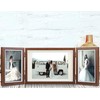 TOFOREVO Three Picture Frame 4x6 and 5x7 Wooden Hinged Folding