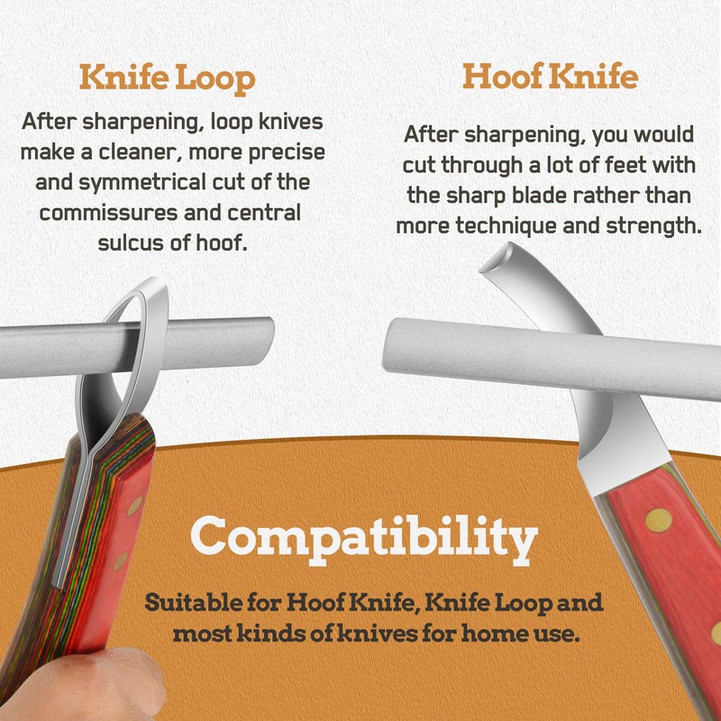 Antidious Hoof Knife Sharpener, 5 inch Farrier tool Honing Rod