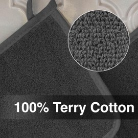 Ritz Ritz Terry Potholder & Hot Pad: Unparalleled Heat Resistant, Durable 100% Cotton C Ergonomically Designed for Optimal Grip C Easy-Care Machine Washable C Perfect for Your Kitchen C Graphite, 4-Pk