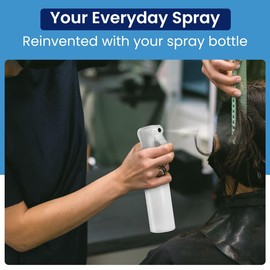 Aquableu Spray Bottle for Hair – Continuous Mist Spray Bottle for Hair Care, Styling, Cleaning, Plants, Pets & Essential Oils (White, 10oz)