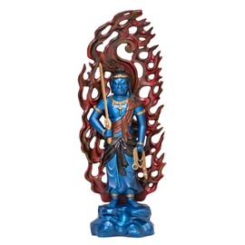 仏像 青不動明王 15.5cm （彩色仕上げ） 仏師：牧田秀雲 原型＿（酉年生まれ）十二支守り本尊 高岡銅器(ふどうみょうおうB)