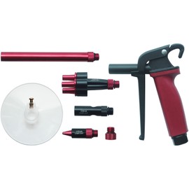 QUICKLO 7PC.High Flow Air Blow Gun Master Kit,Professional Air Blow Gun Kit, Pneumatic Tool Set,with Safe Quiet Xtreme Nozzles and Guard， Air Compressor Accessories,Red