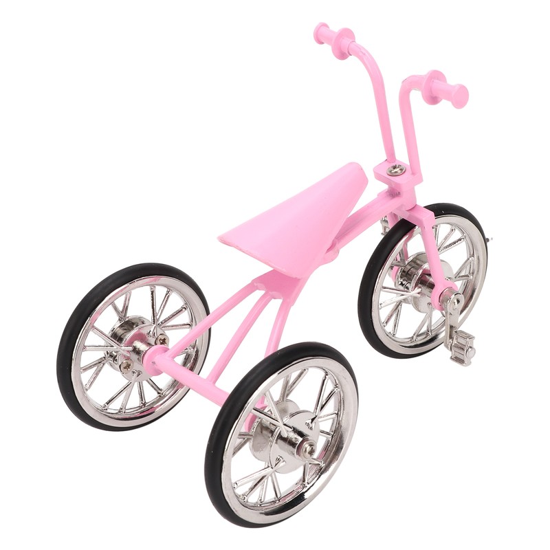 Pink Look Toy Tricycle Model Simulated Design Tricycle Ornament Wear