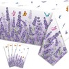 PTECDROTS 4Pcs Lavender Tablecloths Rectangle Purple Flower Table Cloths Butterfly