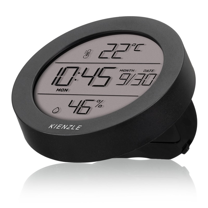Kienzle Thermal Hygrometer Round with Temperature and Humidity Display, Time,