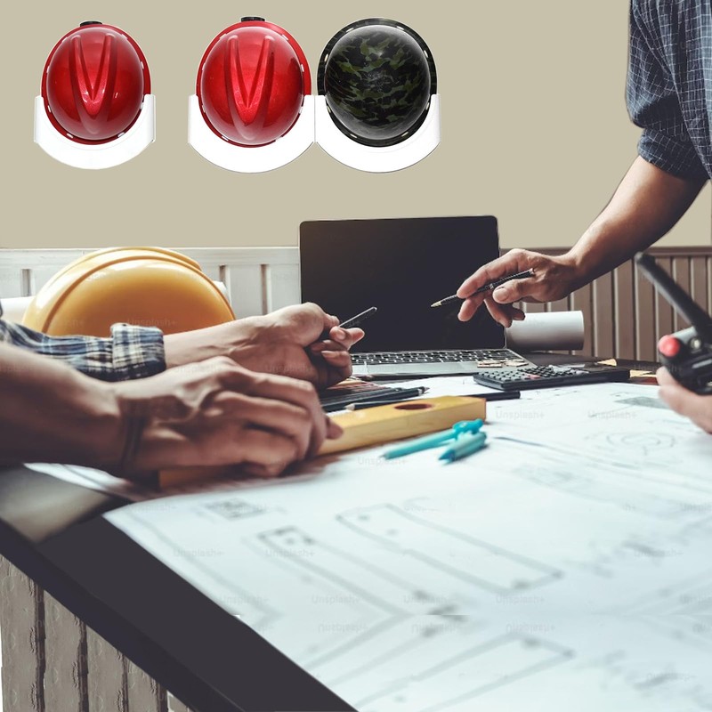 Wall Mounted Hard Hat Rack - 2 Sets (2 Pieces)