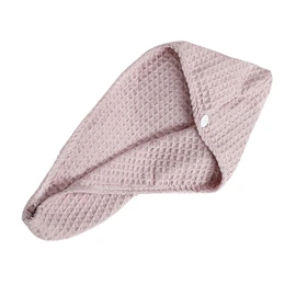 TOVINANNA 1pc Fast Drying Shower Cap Ultra Absorbent Hair Drying Towel for Home Hotel Travel Soft Waffle Texture for Bathing Face Washing