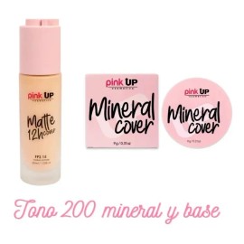 Maquillaje Matte Cover Pink Up 12 Horas + Mineral Cover