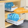 Pull-Out Double/Single Tier Dish Rack for Cupboard, Slide Out Dish