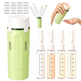 4 in 1 Travel Bottles for Toiletries,Contenedores Recipientes Botellas De Viaje Recargables,envases portátiles para cosméticos con Etiquetas identificativas (verde)