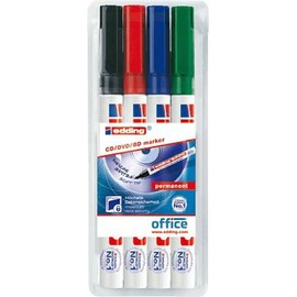 Edding 4-8400-4 Permanent Markers (Black, Blue, Green, Red, Multicolour)