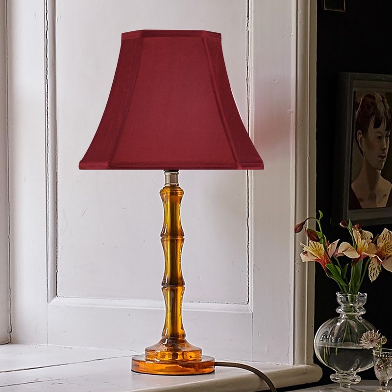 GO&SO Square Cut Corner Lampshades Burgundy Red, 8x14x11 Inch Medium