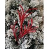 Unbranded 4 pc Christmas Glittered Paper Grass Red Spray Pick