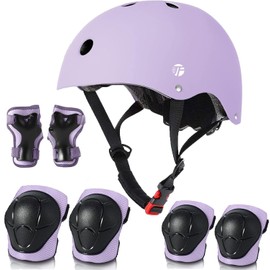JeeFree Adjustable Kids Bike Helmet with Knee Pads Elbow Pads Wrist Guards,Skateboard Helmet for Ages 2-3-5-8-14 Kids Toddler Girls Boys,Multi-Sport Cycling Riding Scooter Skating Helmet