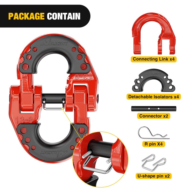 Nilight Safety Chain Connector Link, 1/2In Tow Hitch Hammerlock Coupling