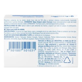 Jabón en barra para bebé Johnson's Original 75g