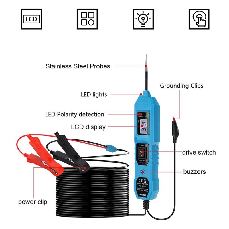 Hniuyun Circuit Tester, 3.5-36V DC Power Tester with 4.5M Cable