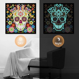 MWOOT 5D DIY Luminous Diamond Painting Set, Painting by Numbers, DIY Full Diamond Embroidery Painting, Rhinestone Embroidery, Cross Stitching, Art, Crafts for Home, Wall, Wall Decoration (30 x 30 cm),