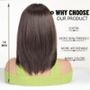 Esmee Short Straight Dark Brown Bob Wigs with Curtain Fringe