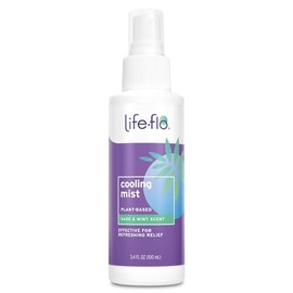 LIFE-FLO Bruma Refrescante, Bruma Corporal Refrescante Para Mujer, Alivia Instantáneamente Los Sofocos Con Jengibre, Aloe Vera Orgánico Y Lavanda, Aroma Fresco A Salvia Y Menta, Garantía De 60 Días, N