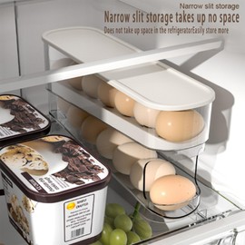 WACOI Auto Rolling Fridge Egg Organizer, Space Saving Eggs Dispenser for Refrigerator Storager, Home Egg Holder, 1 pack