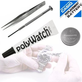 Polywatch Panasonic CTL1616 Casio G-Shock Battery + POLYWATCH Watch Scratch Polish Kit