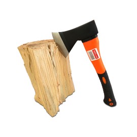 TABOR TOOLS Chopping Axe, Hand Axe, Camp Hatchet for Splitting Kindling and Chopping Branches, with Strong Fiberglass Handle and Anti-Slip Grip. J60A. (Chopping Hatchet, 12" Handle)