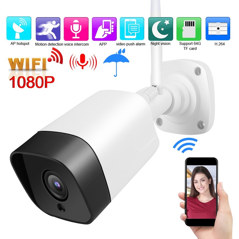 1080P HD Wifi Outdoor Camera IP66 Bullet Camera Night Vision