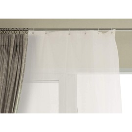 Mosquito Net Curtain with Rings for Window Door with Fringe Net, Thick, Easy Assembly, Indoor Outdoor Fly Screen for Window, Living Room, Bedroom, 150 x 250 cm (White)