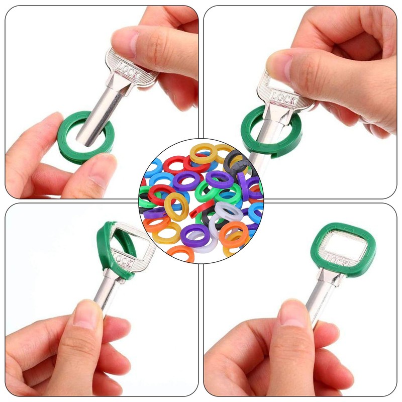 SAIIURV 100 Stück Silikon Schlüsselkappen Bunte Schlüsselkapp