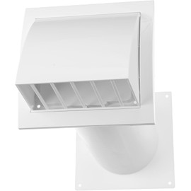 Vent Systems 4'' Inch Plastic Adjustable Through Wall Ventilation Kit - Dryer Vent Kit - Ventilation Tube With Exhaust Hood Vent Cover And Duct Connector - Built In Gravity Damper in Exhaust Hood