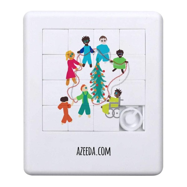 Azeeda 'Children Decorating For The Festive Season ' Sliding Puzzle